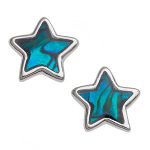 Blue Star Paua Shell Stud Earrings - Bluebells of Bath