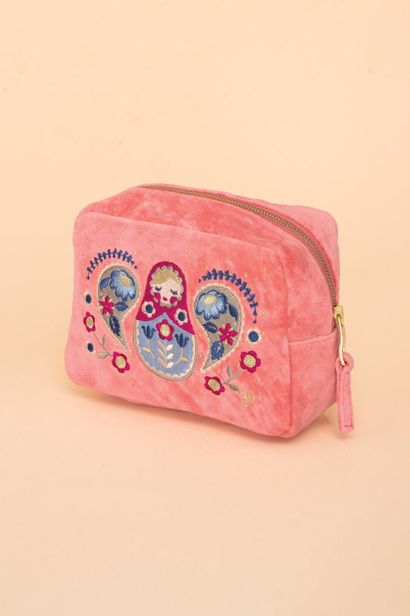 Matryoshka Doll Velvet Make-Up Bag