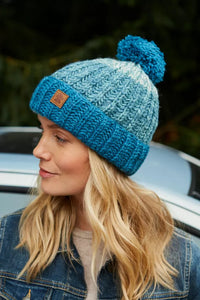 Cotopaxi Blue Bobble Beanie