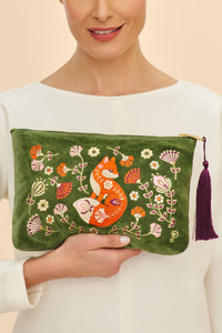 Scandinavian Fox Embroidered Pouch