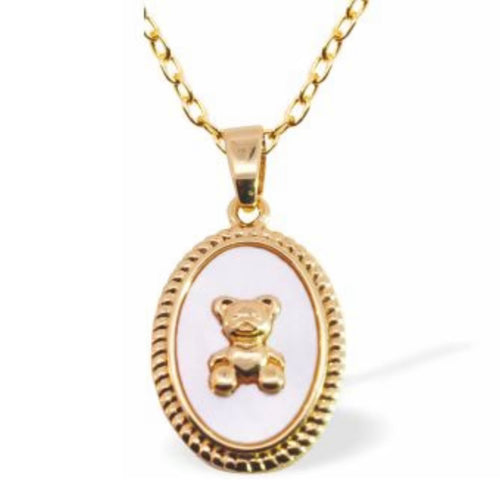 Teddy Bear Cameo Necklace