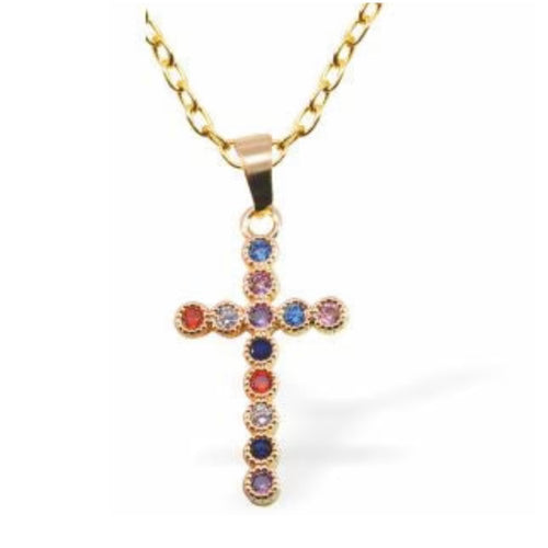 Rainbow Cross Necklace