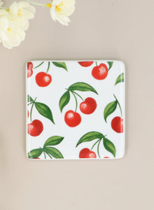 Cherries Ceramic Coaster