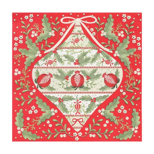 Folk Red Christmas Napkins