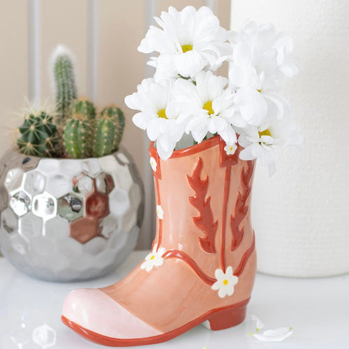 Cowboy Boot Vase