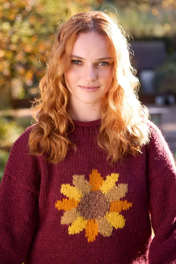 Sunflower Sweater - Burgundy