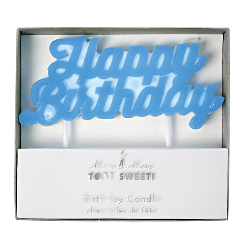 Blue Happy Birthday Candle - Bluebells of Bath