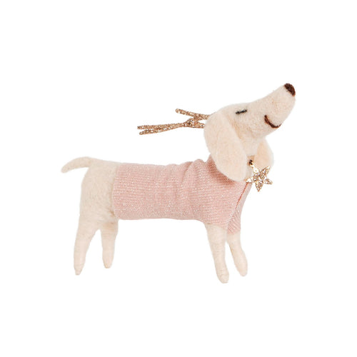 Dachshund Dog With Antlers Felt Decoration bluebells of bath