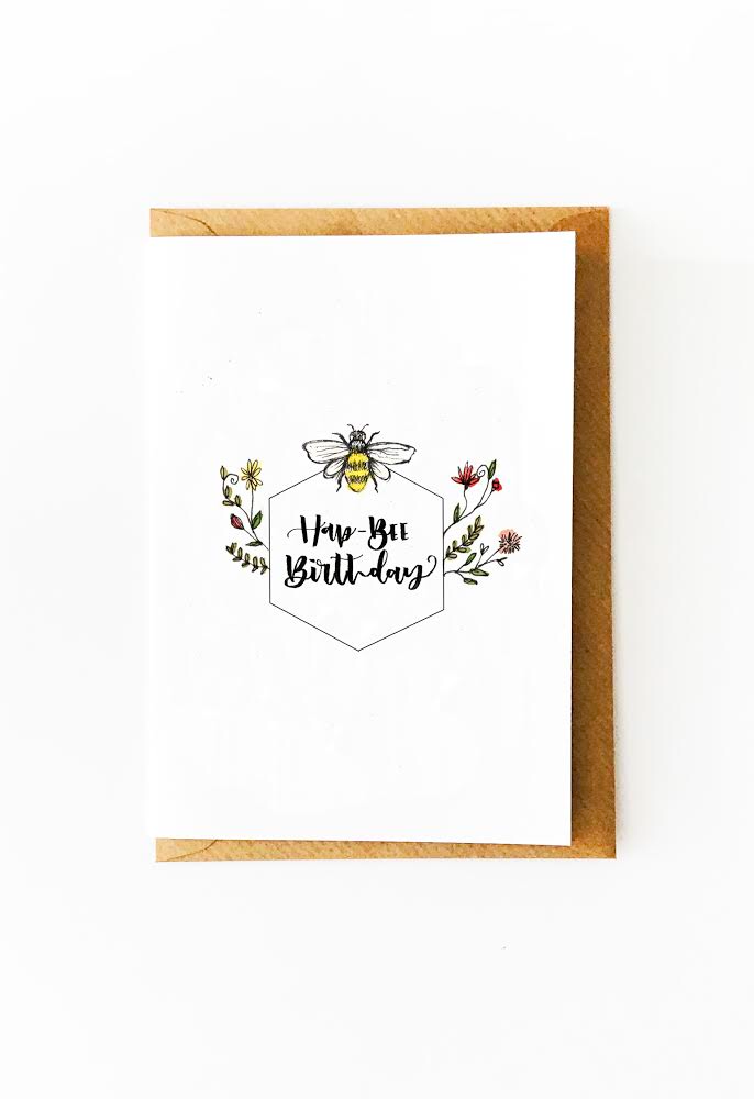 Hap-Bee Birthday Greeting Card - Bluebells of Bath