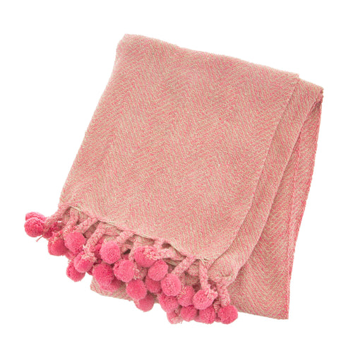 Nevada Pink Herringbone Blanket Throw bluebells of bath