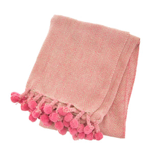 Nevada Pink Herringbone Blanket Throw bluebells of bath