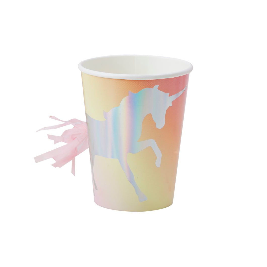 Iridescent Foiled Unicorn Tassel Paper Cups - Bluebells of Bath
