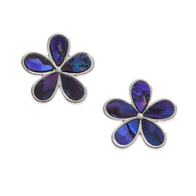 Purple Daisy Paua Shell Stud Earrings - Bluebells of Bath