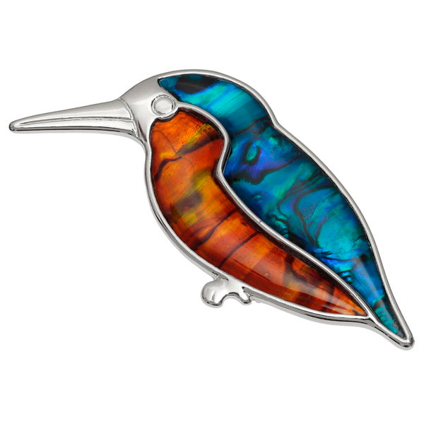 Kingfisher Paua Shell Brooch