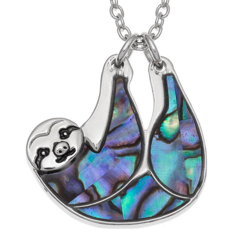 Sloth Paua Shell Necklace - Bluebells of Bath